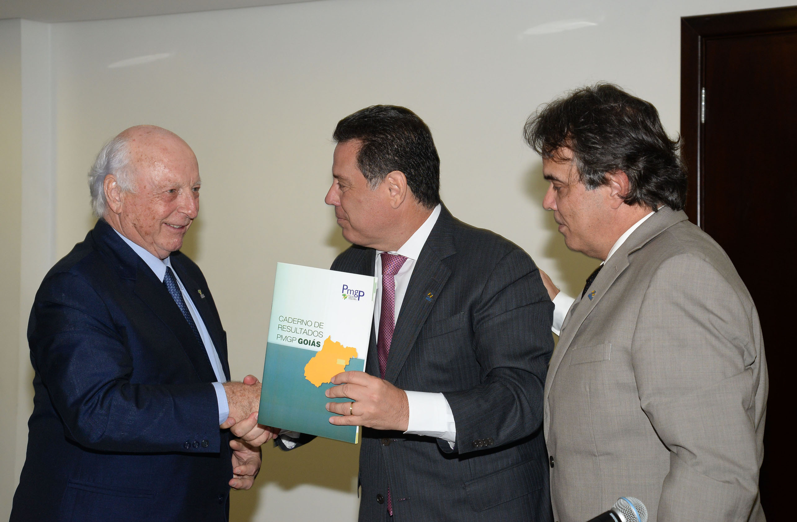 Governador Marconi Perillo no Lançamento do Programa de Modernização da Gestão Pública Goiás 2035 - Movimento Brasil competitivo e Movimento Goiás Competitivo, com a Presença de Jorge Gerdau, Presidente do Grupo Gerdau. Na foto: Presidente do Conselho Superior, Jorge Gerdau, Governador, Marconi Perillo e Presidente do Movimento Goiás Competitivo, Pedro Bittar. Fotos: Wagnas Cabral Data: 06.05.2015