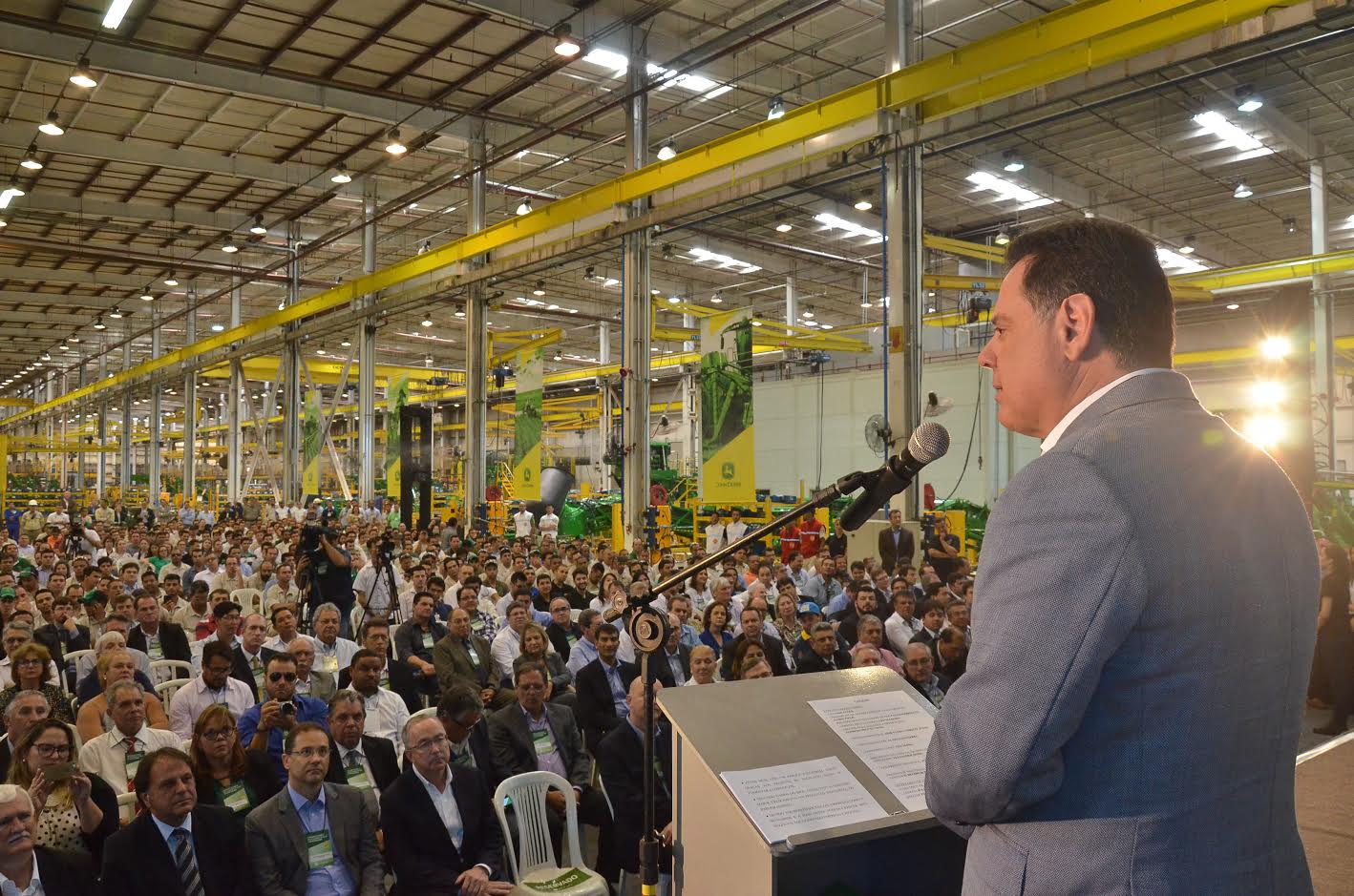 Inauguração da Ampliação da John Deere Na foto Samuel Allen Presidente Global da John Deere Governador Paulo Hermann Presidente da John Deere Brasil Frefeito de Catalão Adibe Elias fotos eduardo Ferreira